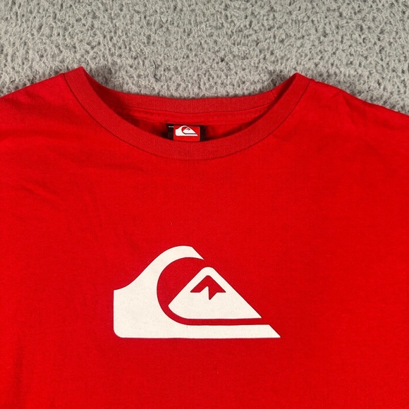 Vintage‎ Quiksilver T-Shirt Mens Large Red Y2K Cyber Grunge Skateboard Logo - Picture 3 of 9